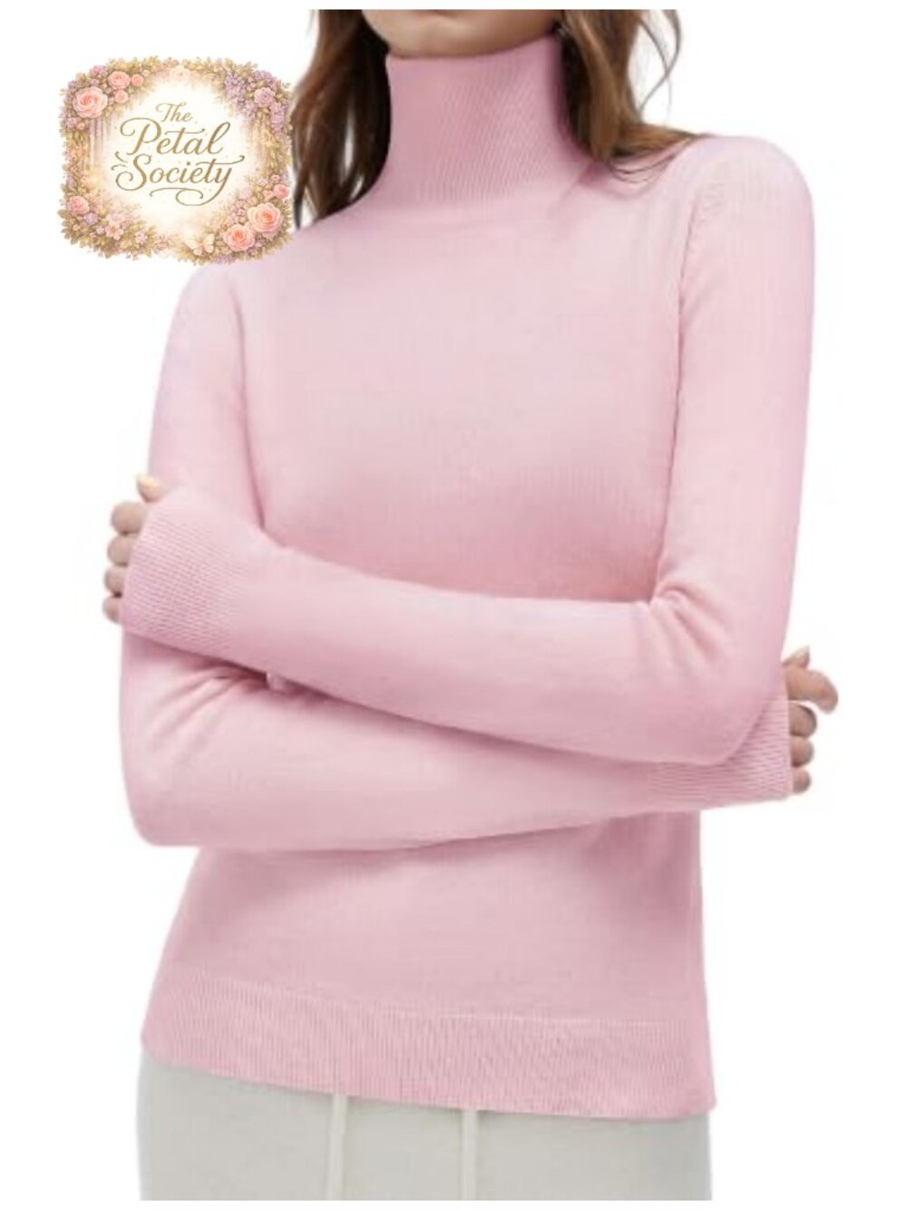 Cashmere Blend Turtle Neck Sweater Long Sleeve Pullover Knit Top